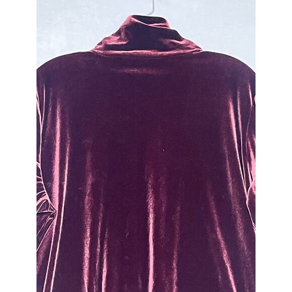 Susan Graver Velvet Turtleneck Womens 1X Purple Burgundy Long Sleeve Pullover - Picture 6 of 13